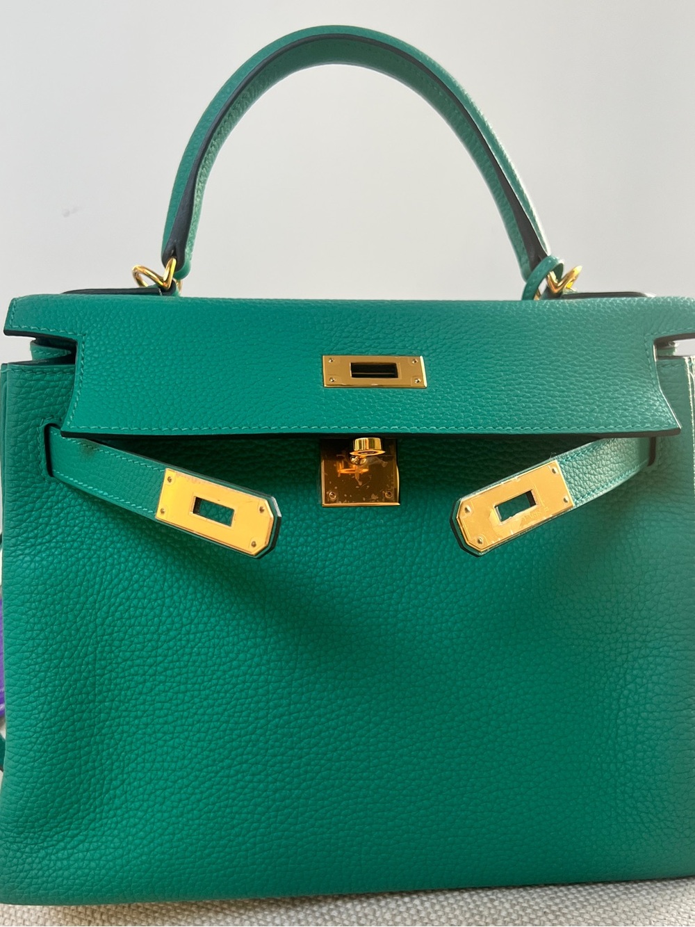 Hermes Kelly 28 Vert Vertigo in Togo Leather with Gold Hardware 2019